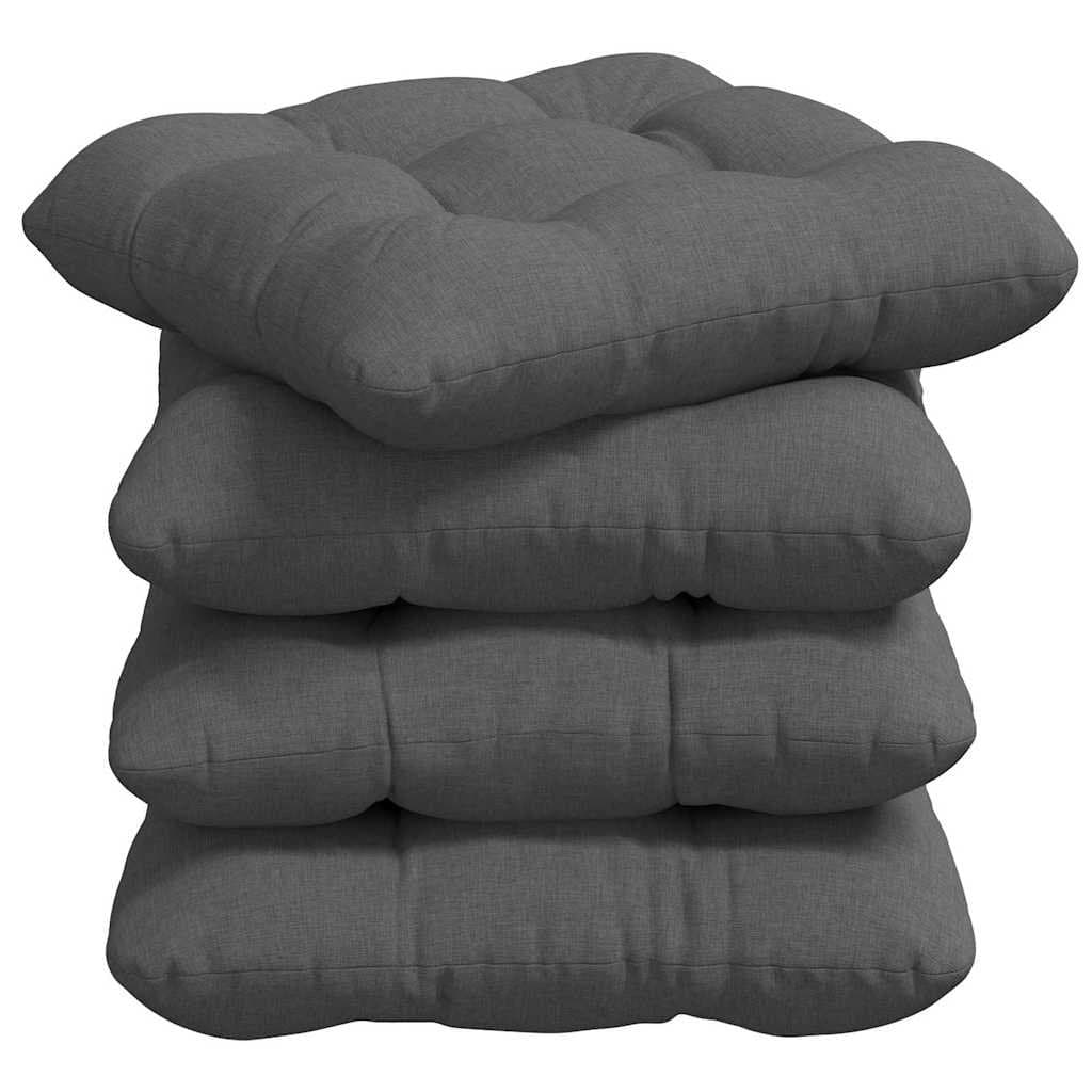 Seat Cushions 4 pcs Grey 40x40x12 cm Modern Indoor Chair Sofa Cushion Set