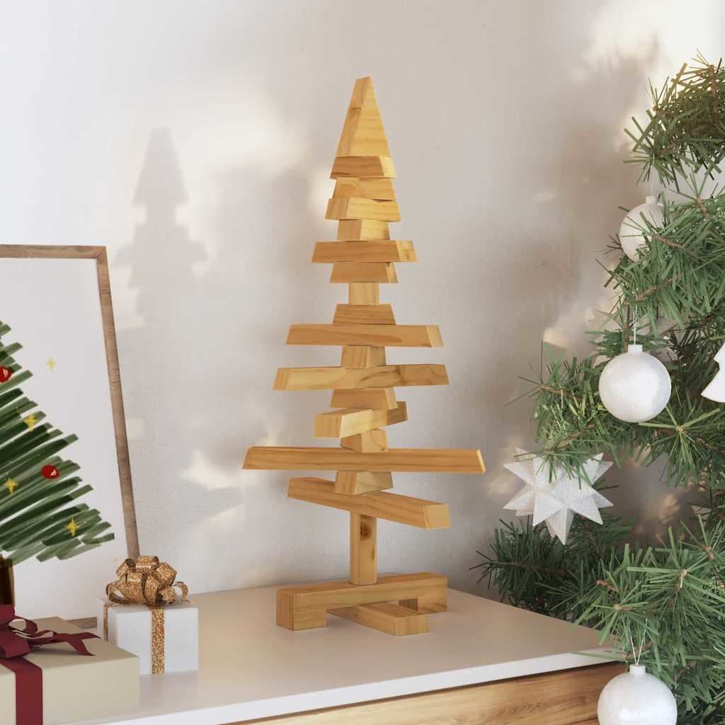 60cm Solid Pine Wooden Christmas Tree with Adjustable Branches