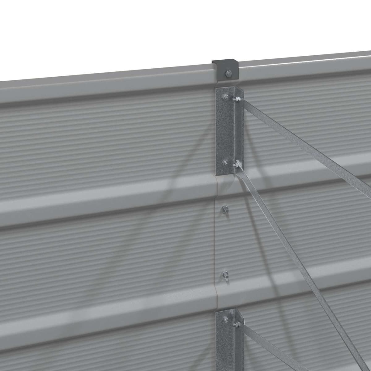 Light Grey Large Steel Planter 320x40x75cm