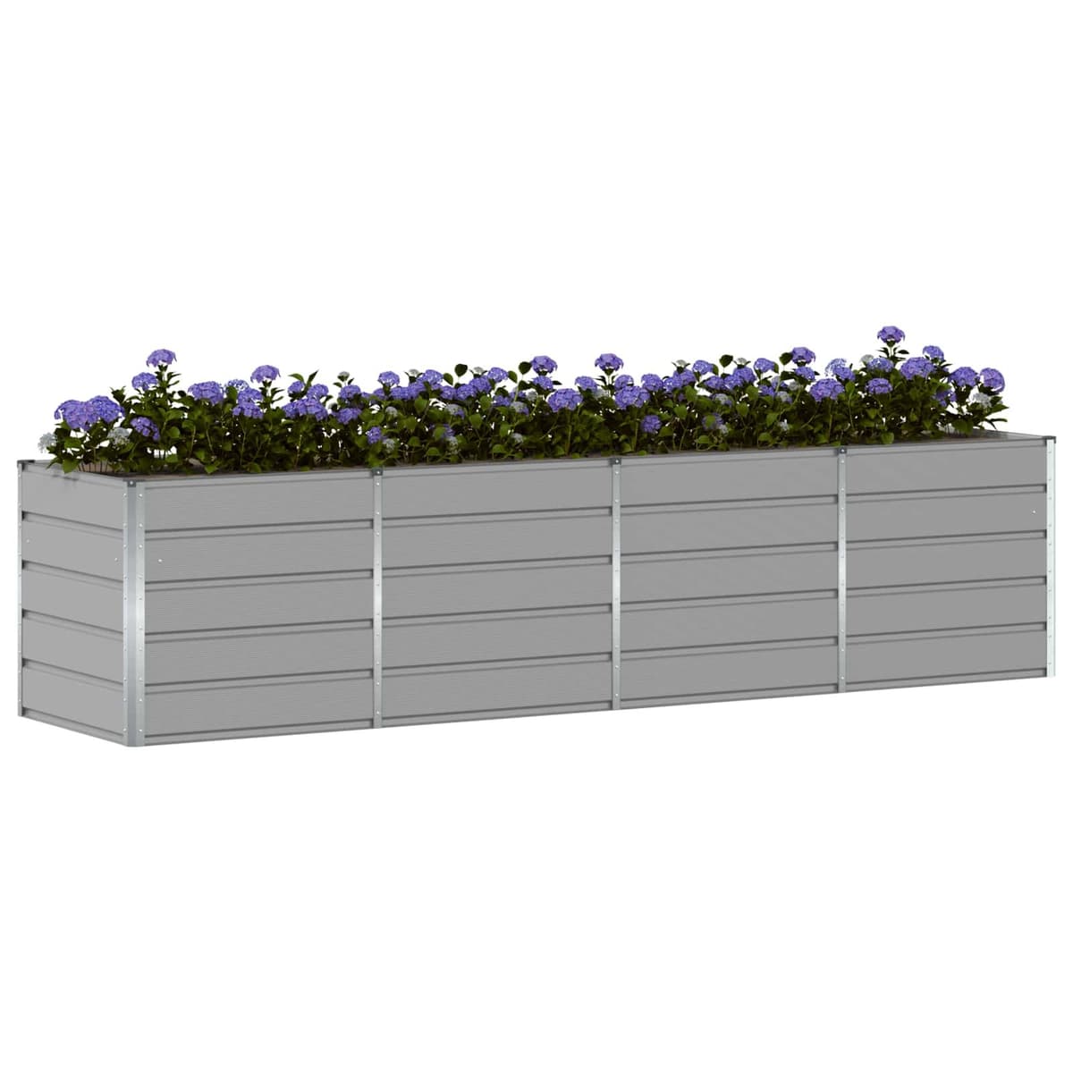 Light Grey Modern Steel Planter for Gardens and Indoors