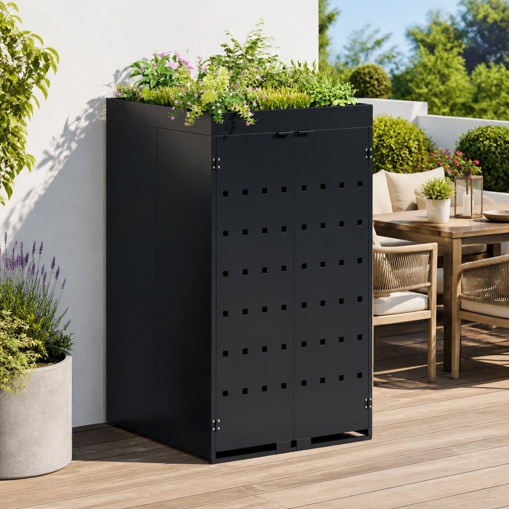 Wheelie Bin Storage with Planter Roof