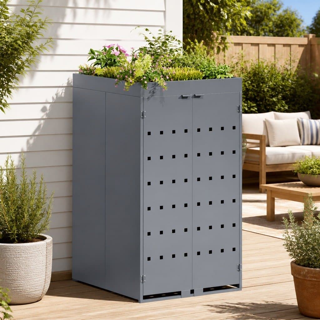 240L Wheelie Bin Storage with Planter Roof