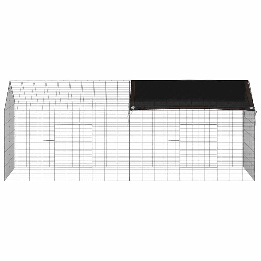 Silver Galvanised Steel Rabbit Cage 200 x 78 x 78 cm