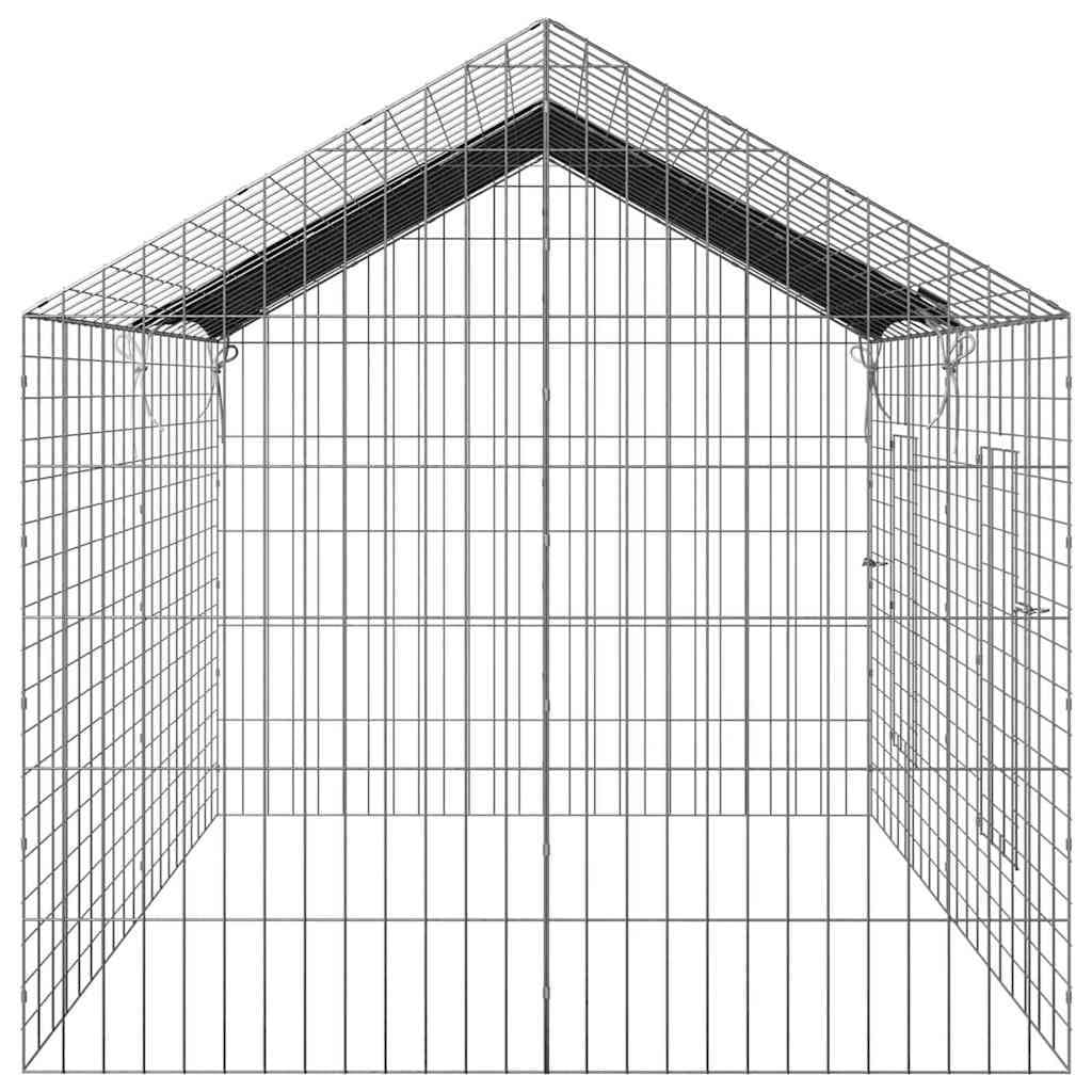 Silver Galvanised Steel Rabbit Cage 200 x 78 x 78 cm