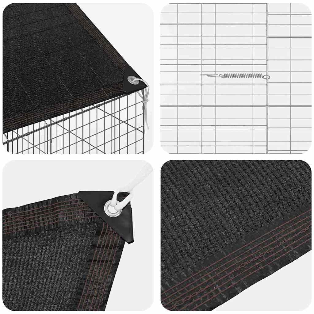 Silver Galvanised Steel Rabbit Cage 200 x 78 x 78 cm