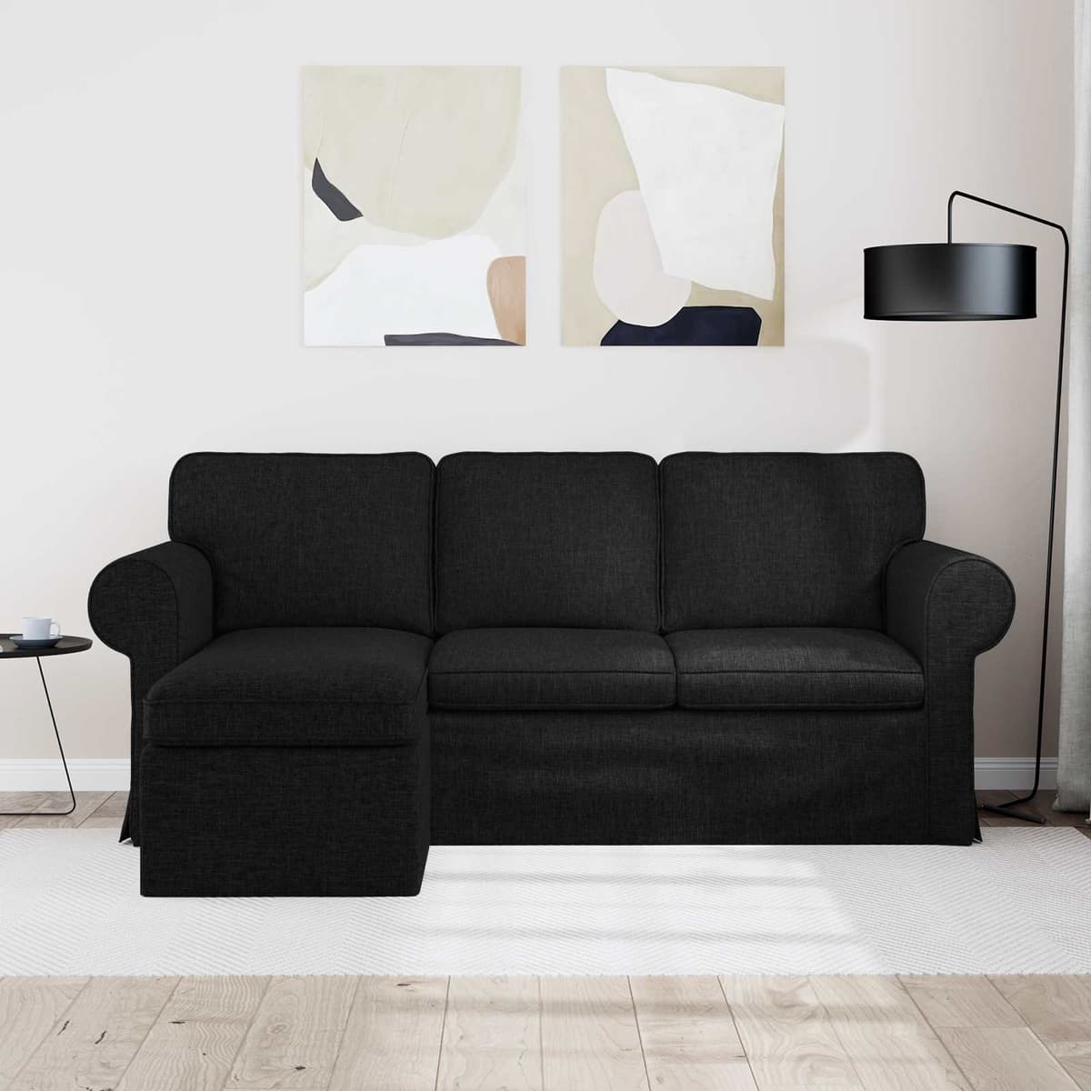 Sofa Black 195x138x80cm for Living Rooms