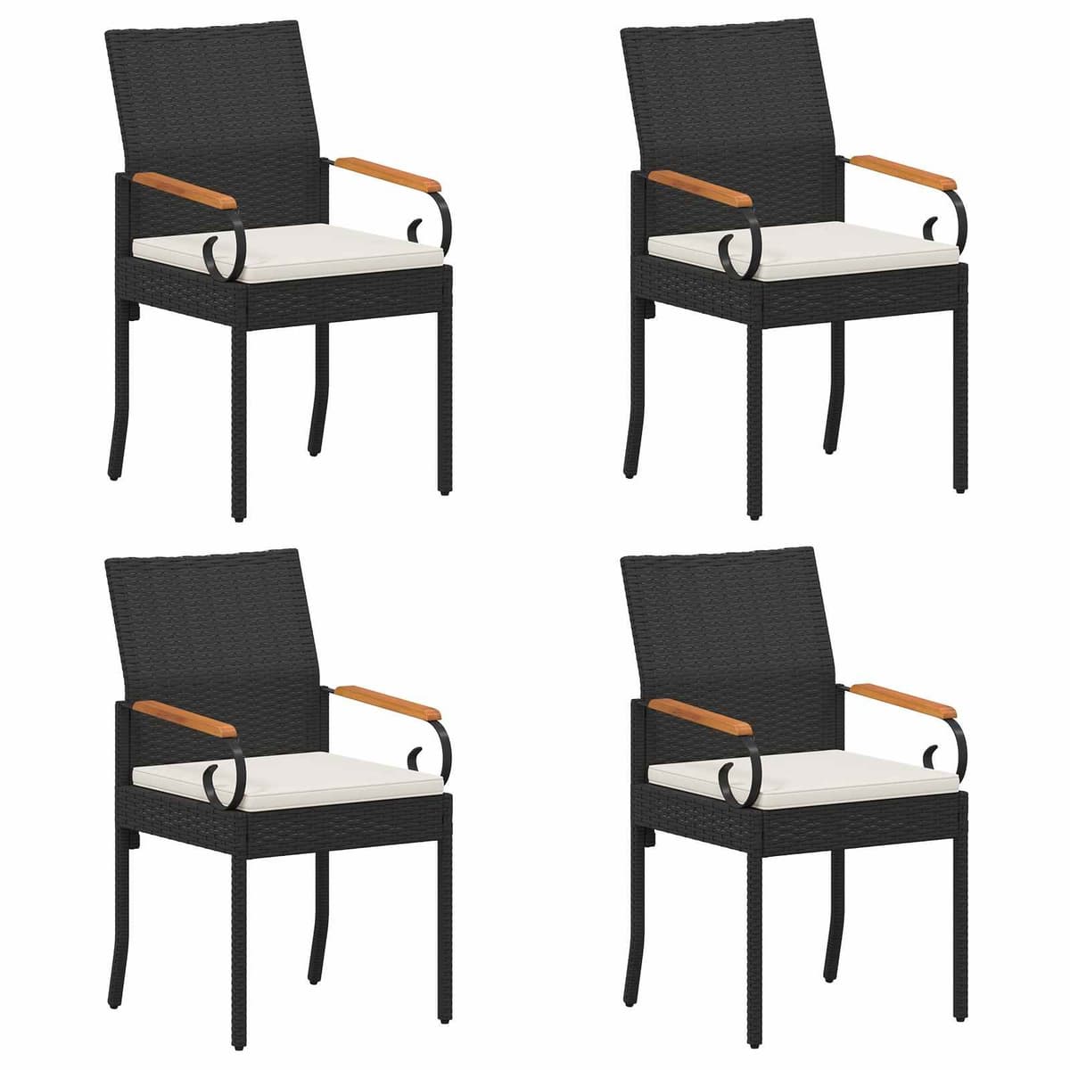 Outdoor Chairs Set of 4 with Cushions