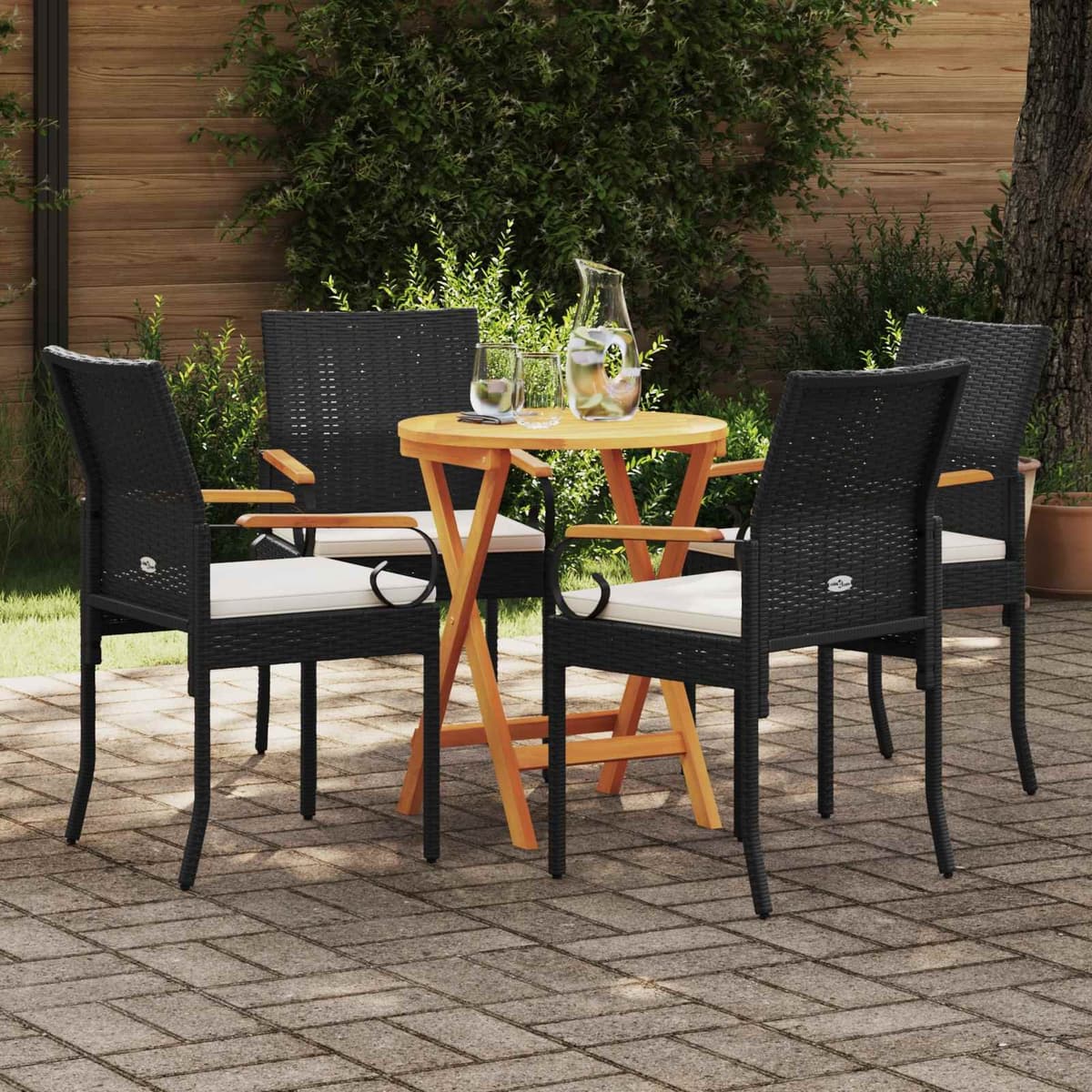 Outdoor Chairs Set of 4 with Cushions