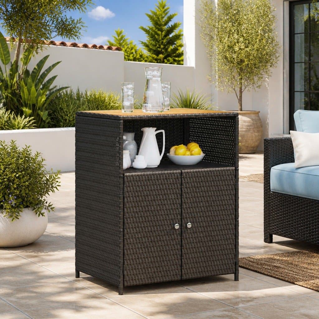 Black Storage Cabinet 70x50x87cm