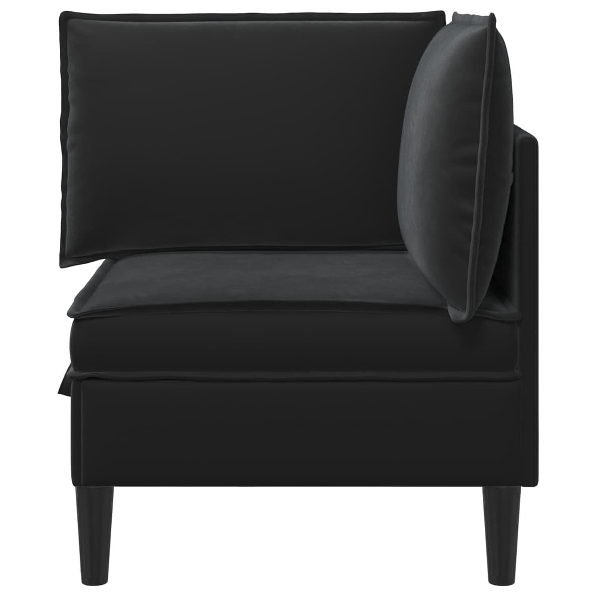Black Velvet Sofa with Storage Compartment