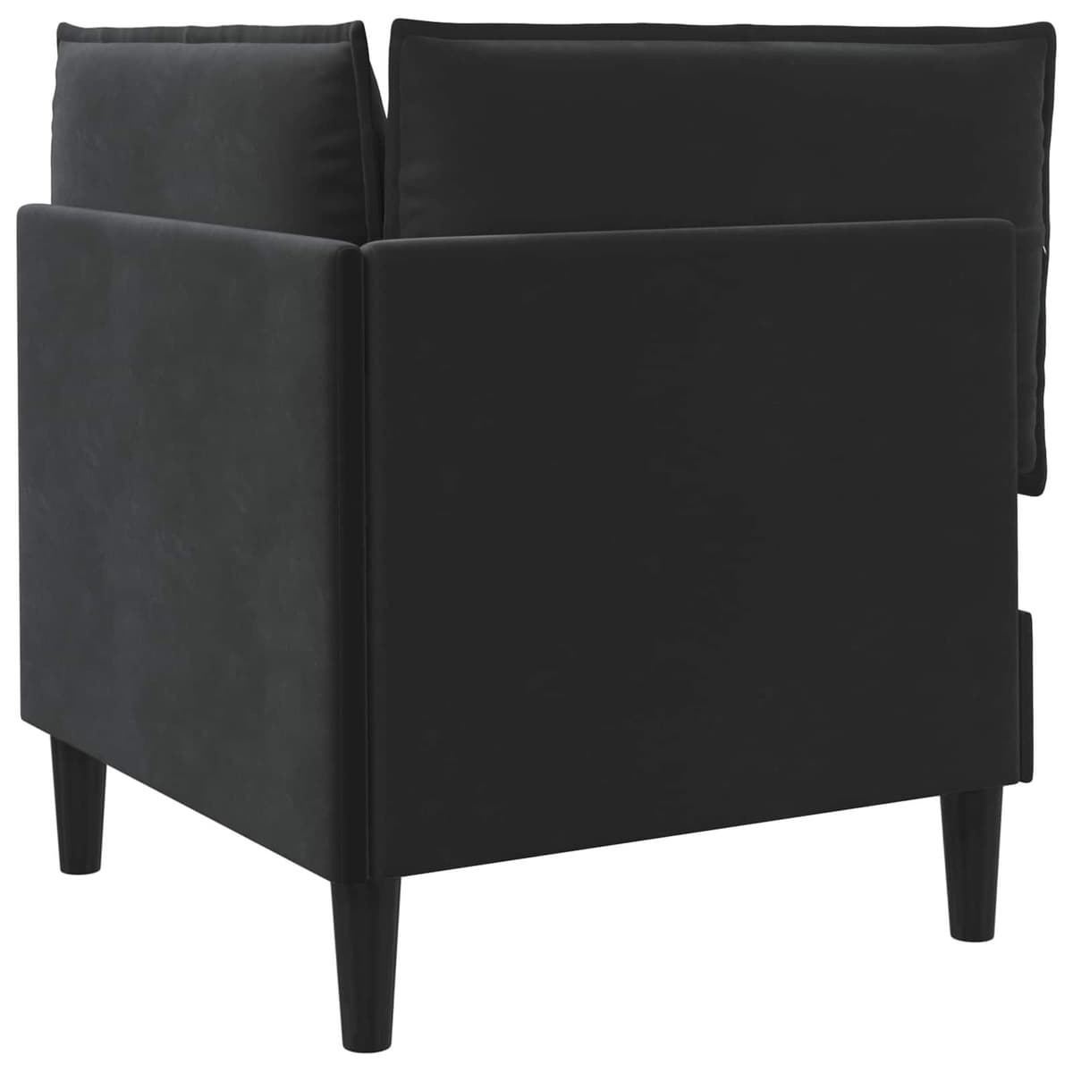 Black Velvet Sofa with Storage Compartment