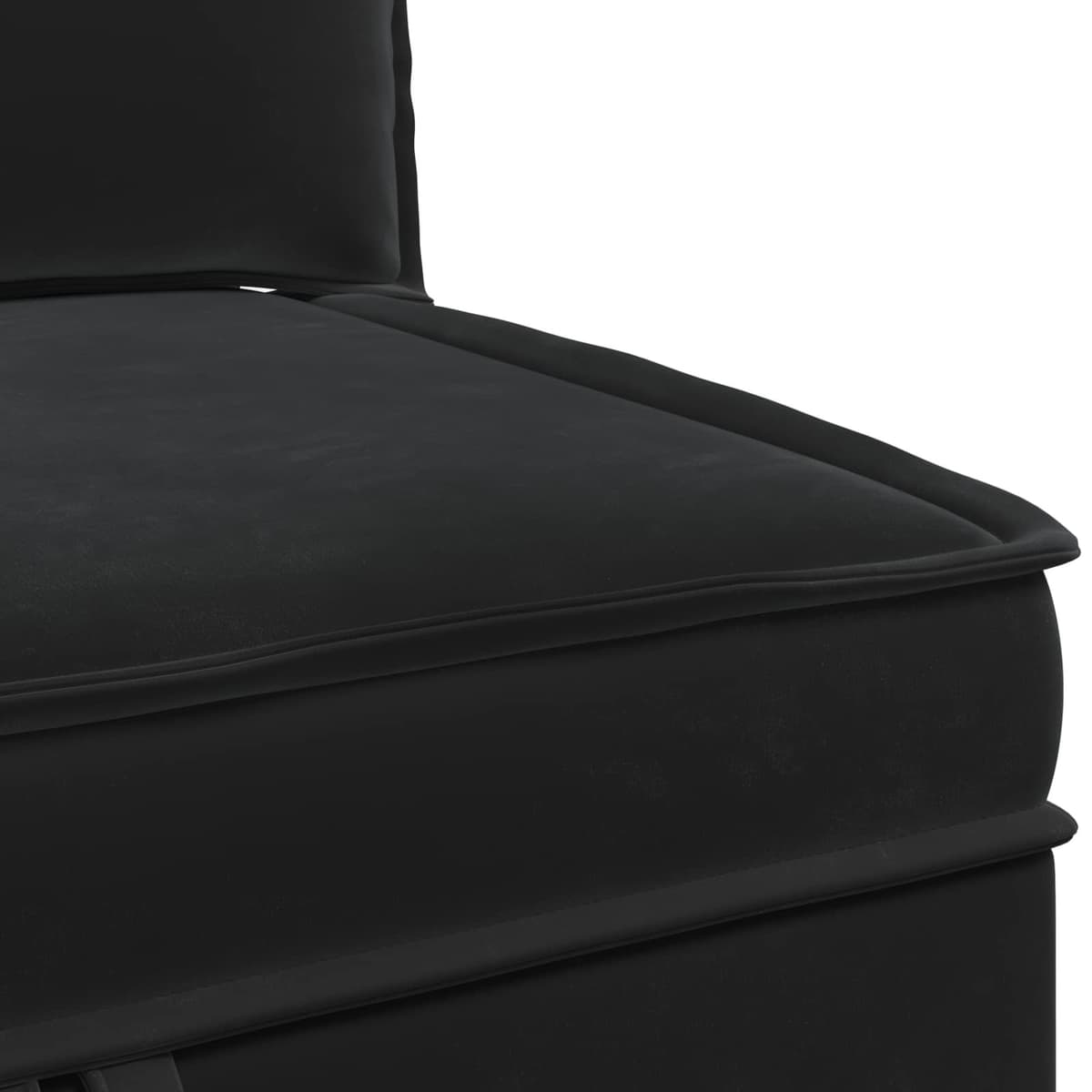 Black Velvet Sofa with Storage Compartment