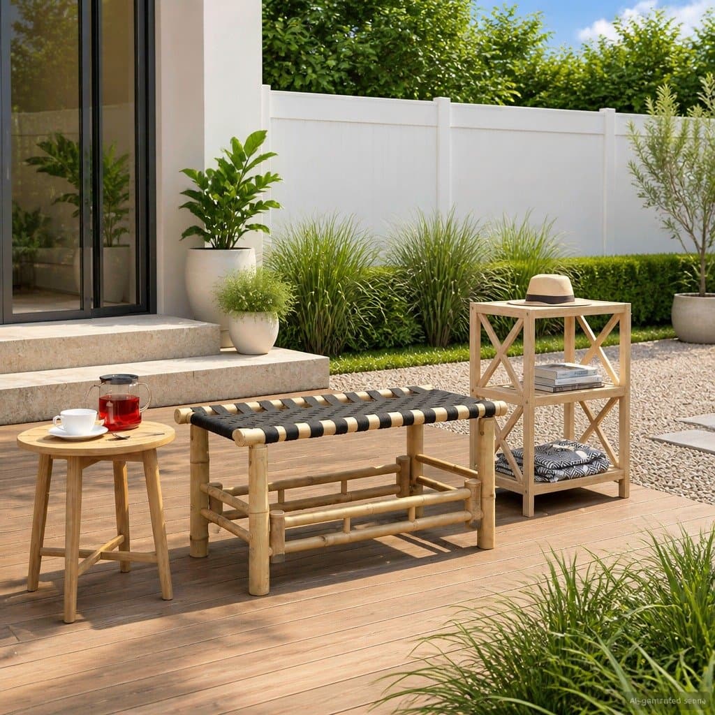 Bamboo Garden Bench for Indoor and Outdoor