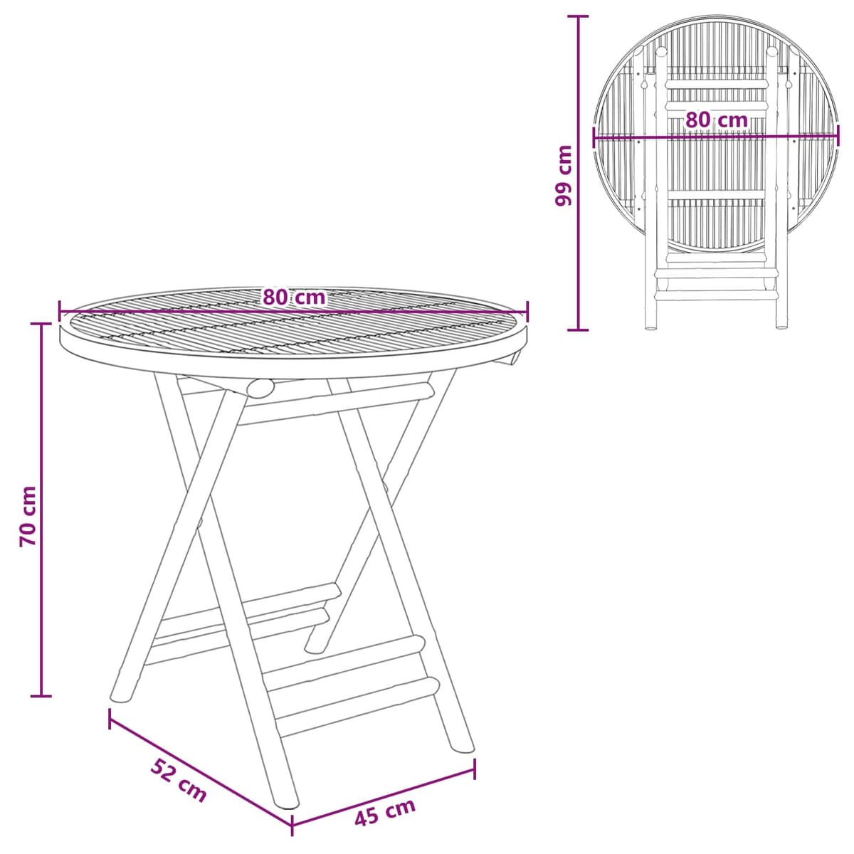 Bamboo Garden Table for Indoor and Outdoor Use