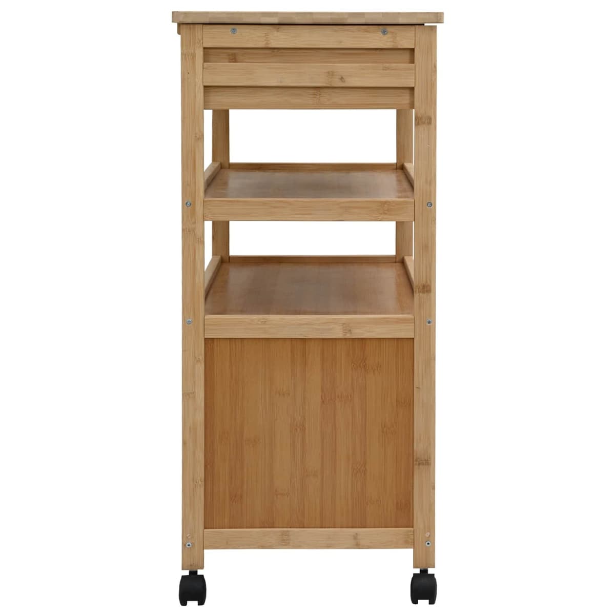 Bamboo Kitchen Trolley with Wheels for Easy Mobility