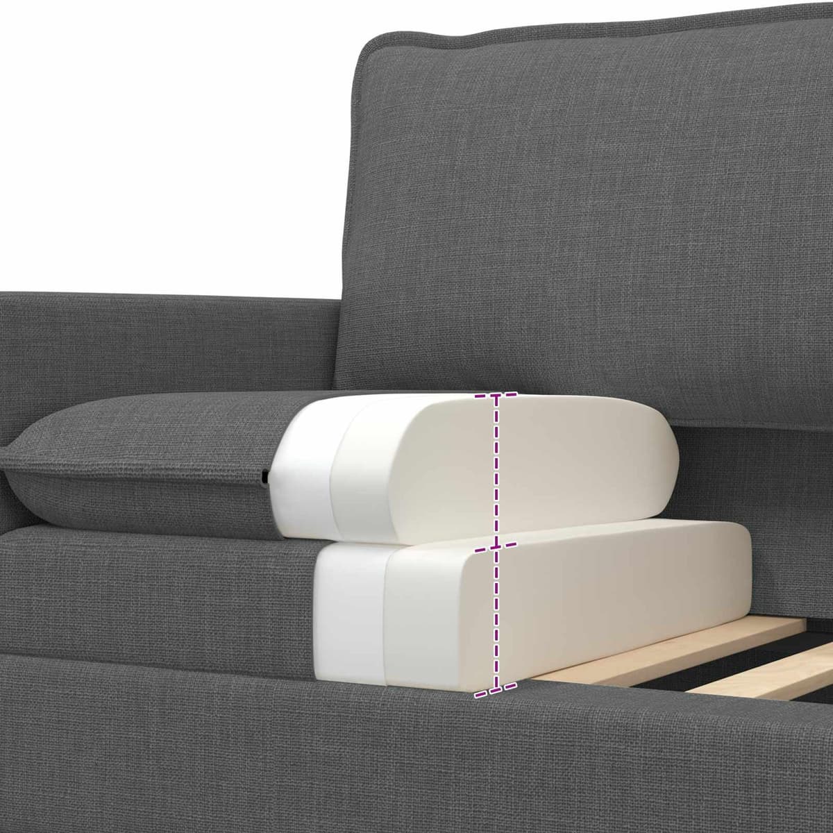 Dark Grey Sofa with Durable Metal Frame