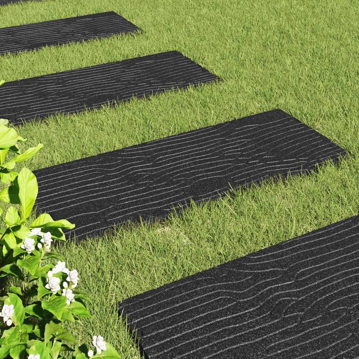 Stepping Stone 6 pcs Black 60.5 x 25 x 2 cm Outdoor Garden Pathway