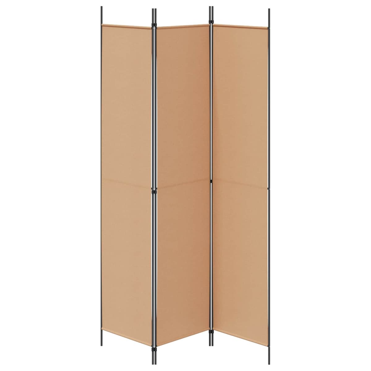 Beige 3-Panel Foldable Room Divider for Privacy