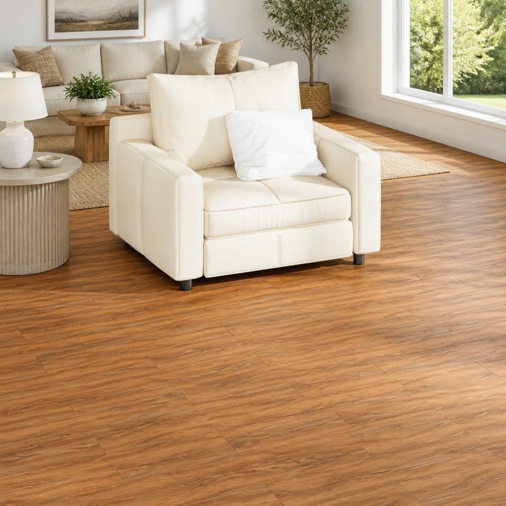 Self-Adhesive PVC Flooring Planks in Brown