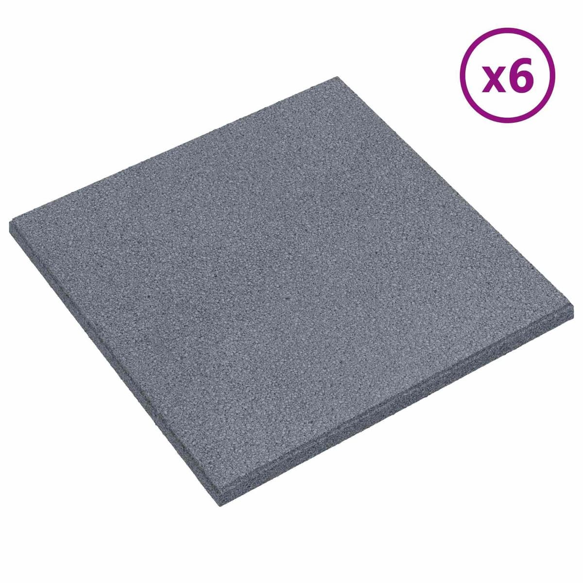 Fall Protection Tiles 6 pcs Grey 50 x 50 cm
