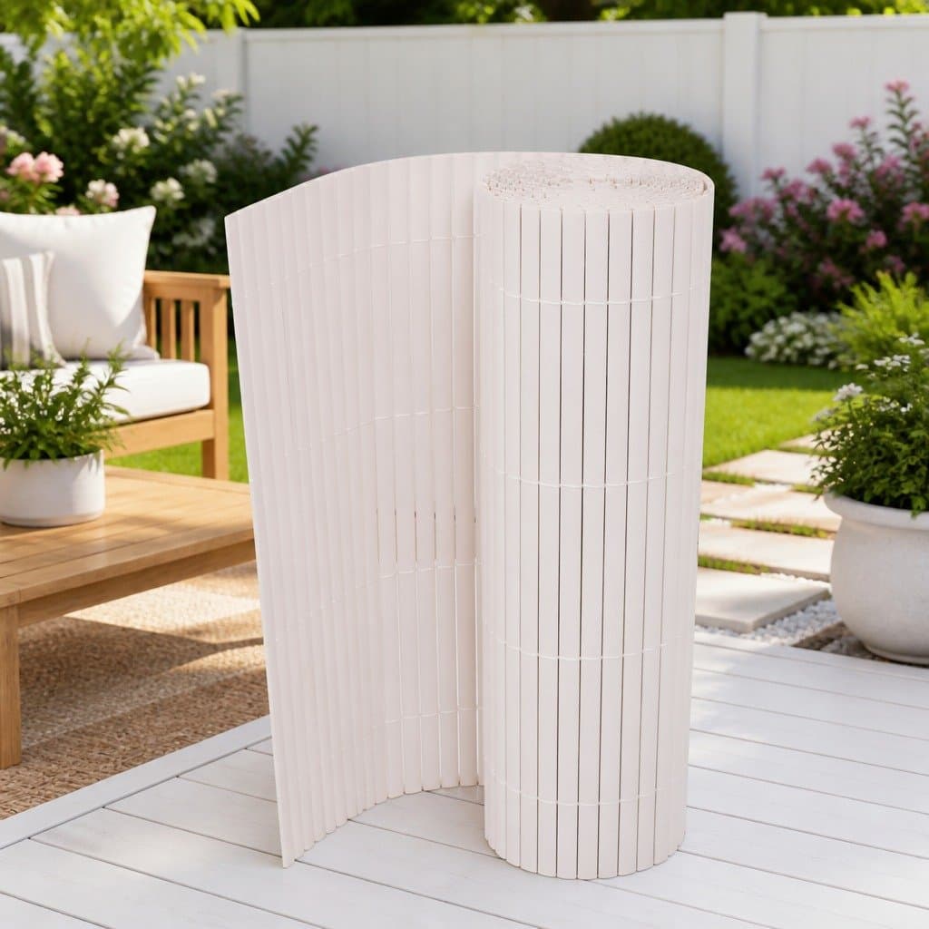 White Garden Fence Panel 150 x 500 cm for Outdoors