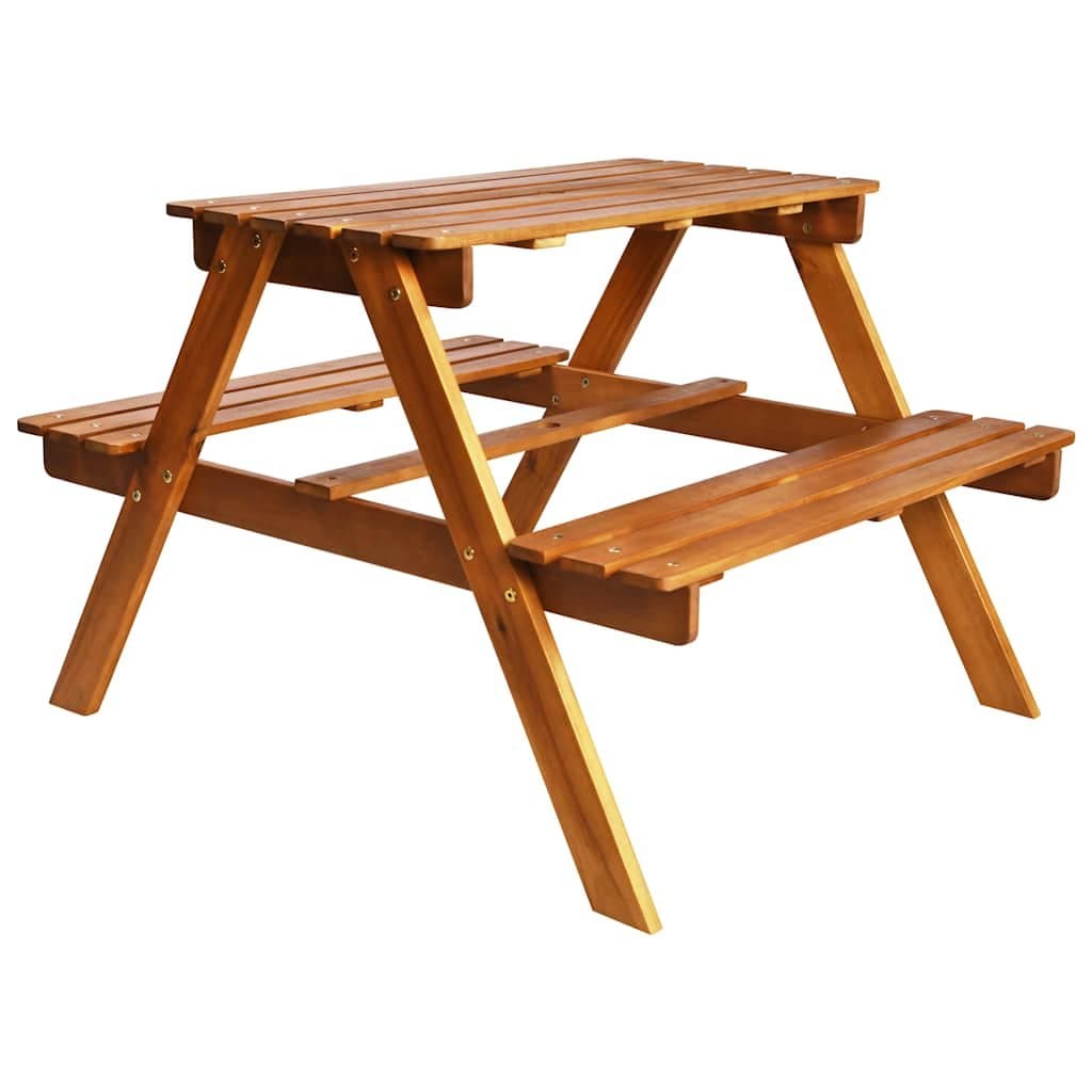 Kids Picnic Table with Benches and Parasol Outdoor Furniture Set Garden