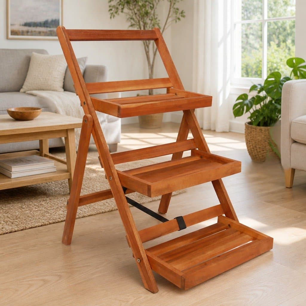 3-Tier Wooden Plant Stand for Displays