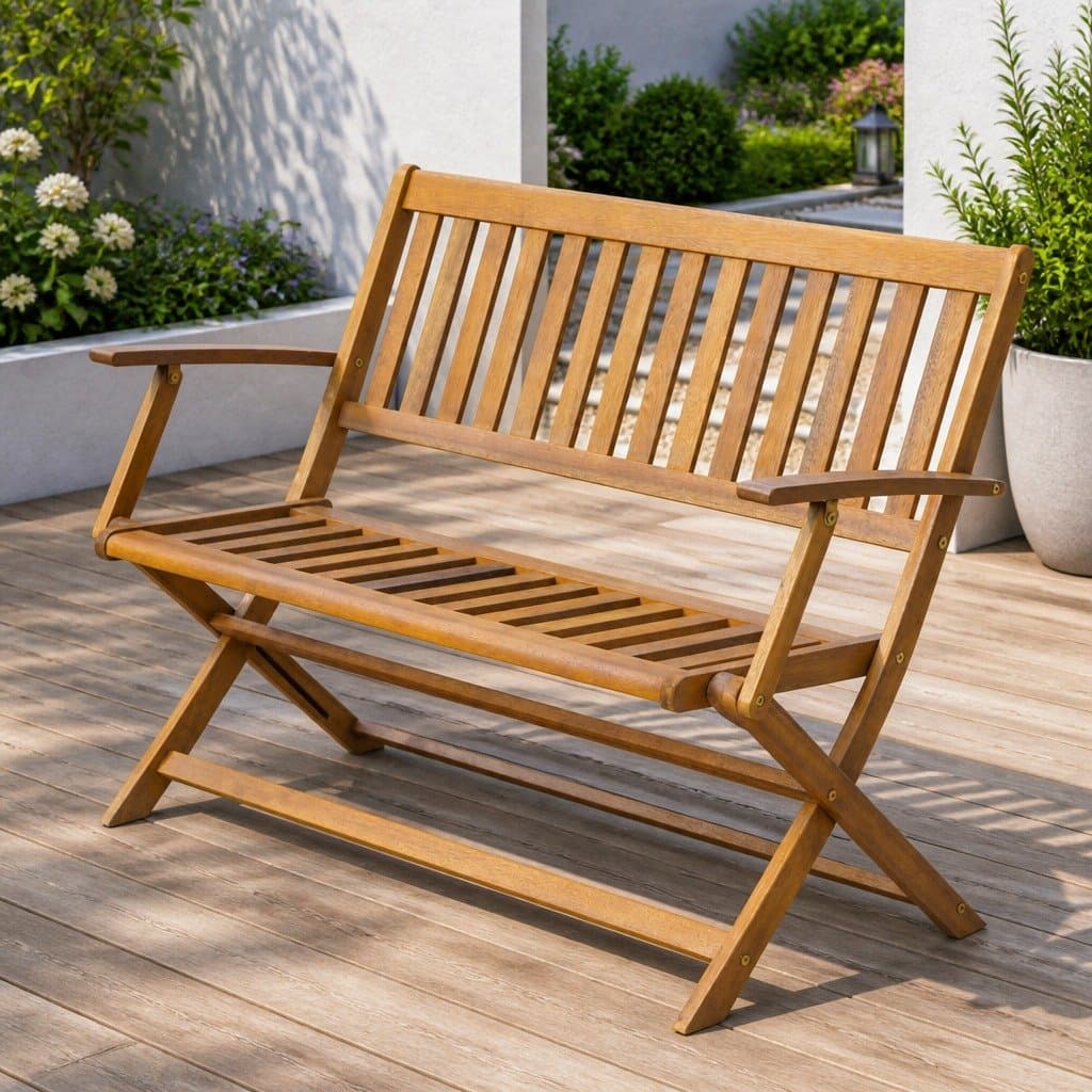Outdoor Folding Garden Bench 120cm Acacia Wood
