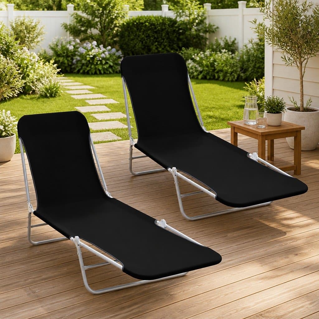 Adjustable Backrest Sun Loungers Set for Outdoors