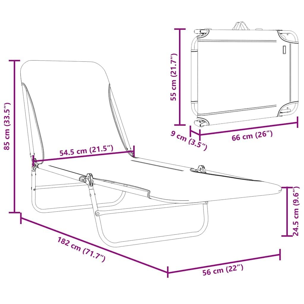 Adjustable Backrest Sun Loungers Set for Outdoors