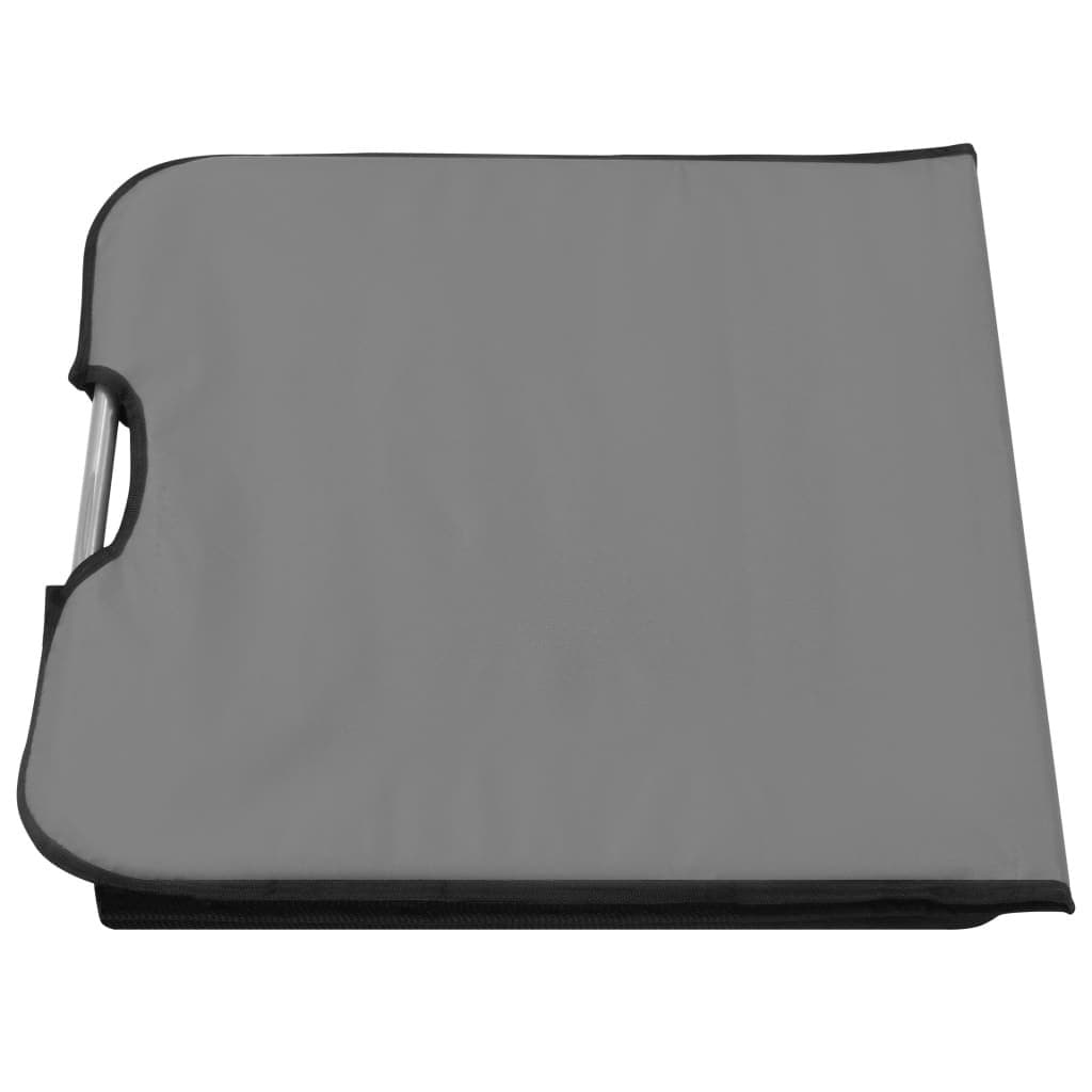 Folding Beach Chair Set 2 pcs Sun Lounger Recliner Steel Frame Fabric Grey