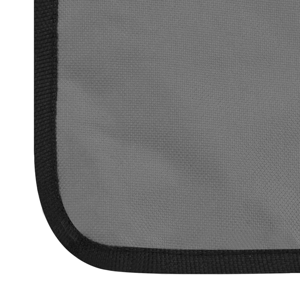 Folding Beach Chair Set 2 pcs Sun Lounger Recliner Steel Frame Fabric Grey