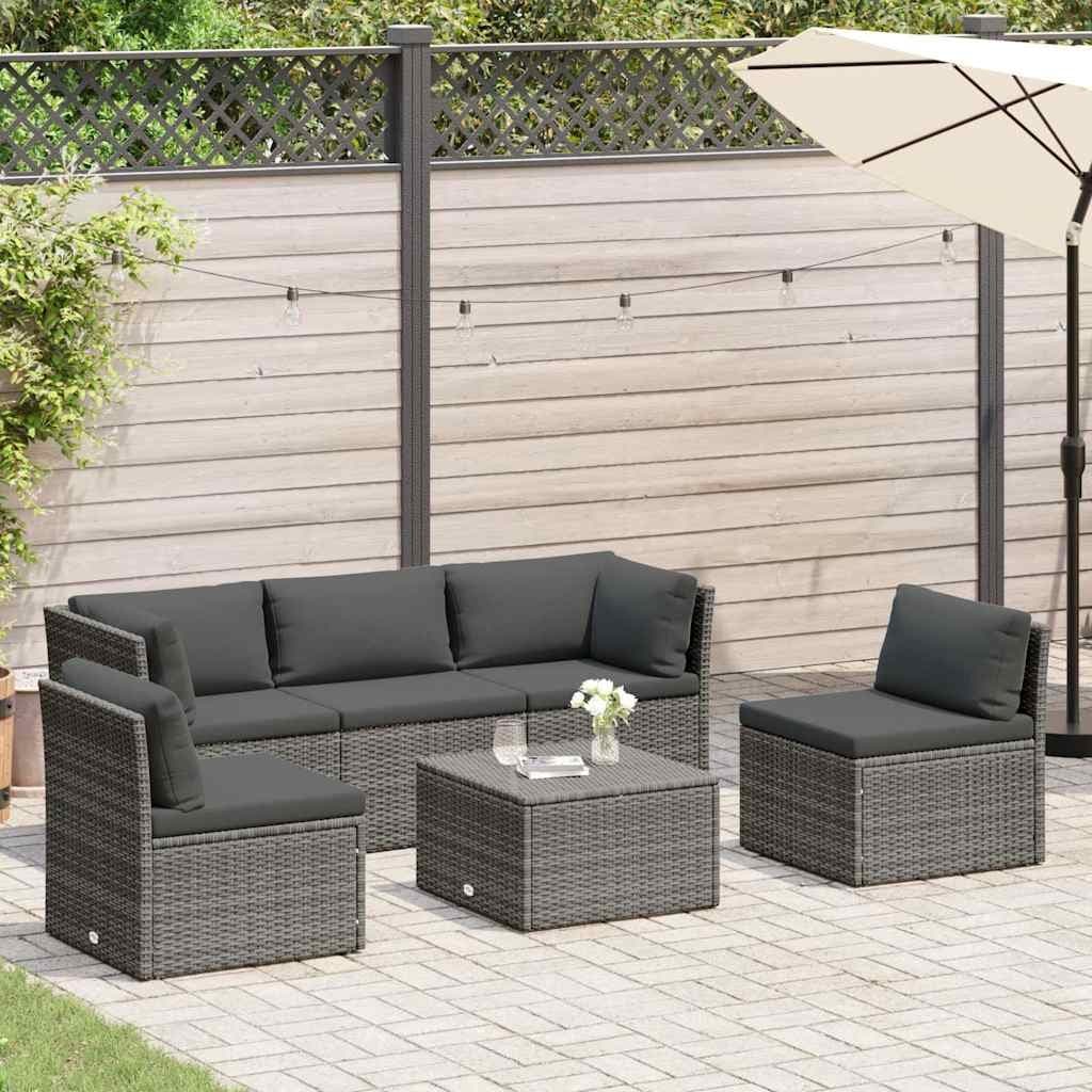 4 Piece Garden Lounge Sofa Set Chairs Footrest Outdoor Patio Rattan Cushions