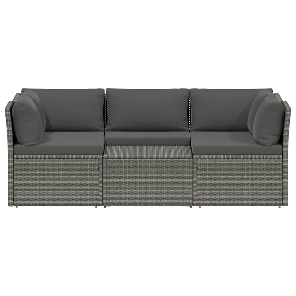 4 Piece Garden Lounge Sofa Set Chairs Footrest Outdoor Patio Rattan Cushions