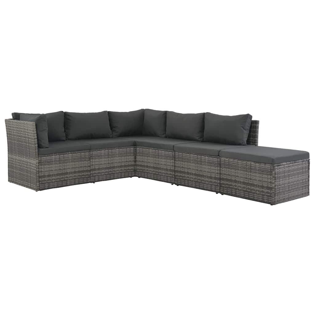 4 Piece Garden Lounge Sofa Set Chairs Footrest Outdoor Patio Rattan Cushions