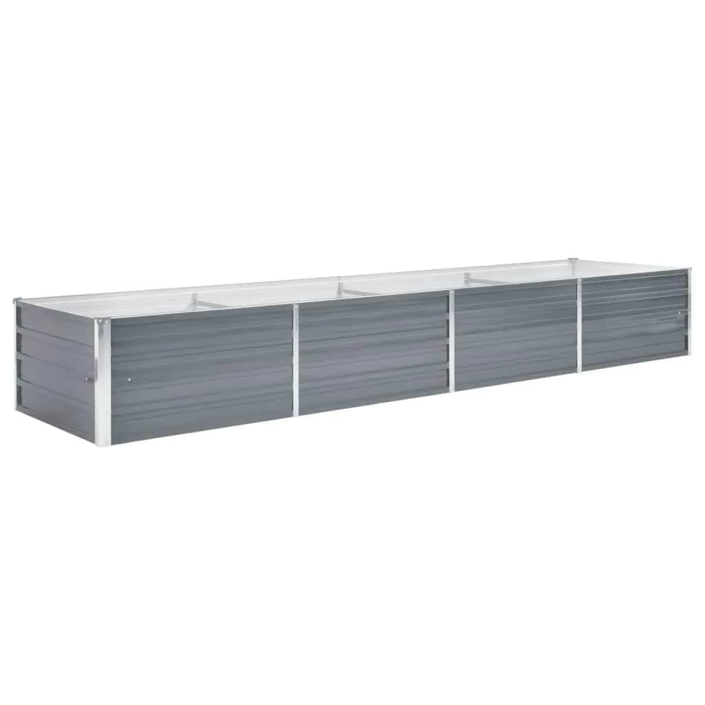 Metal Garden Planter Box Grey 320x80x45cm