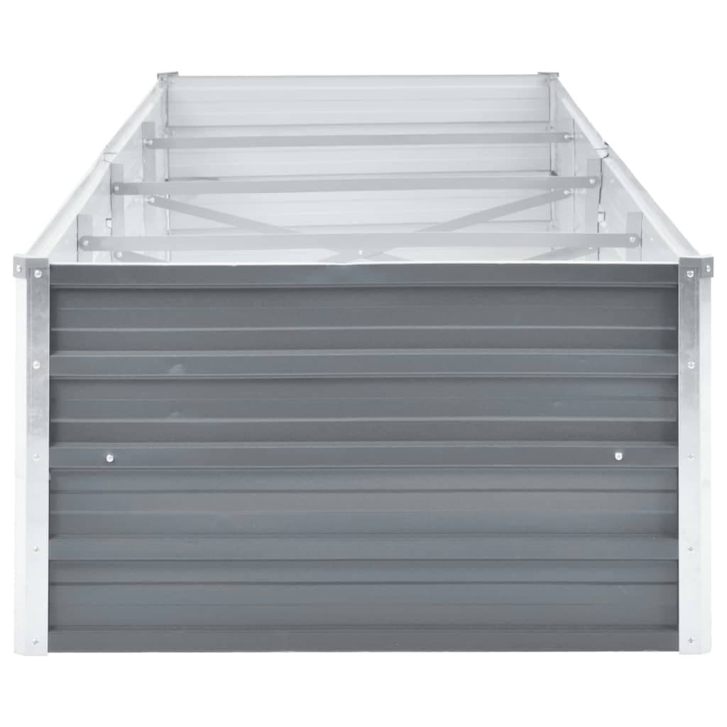 Metal Garden Planter Box Grey 320x80x45cm