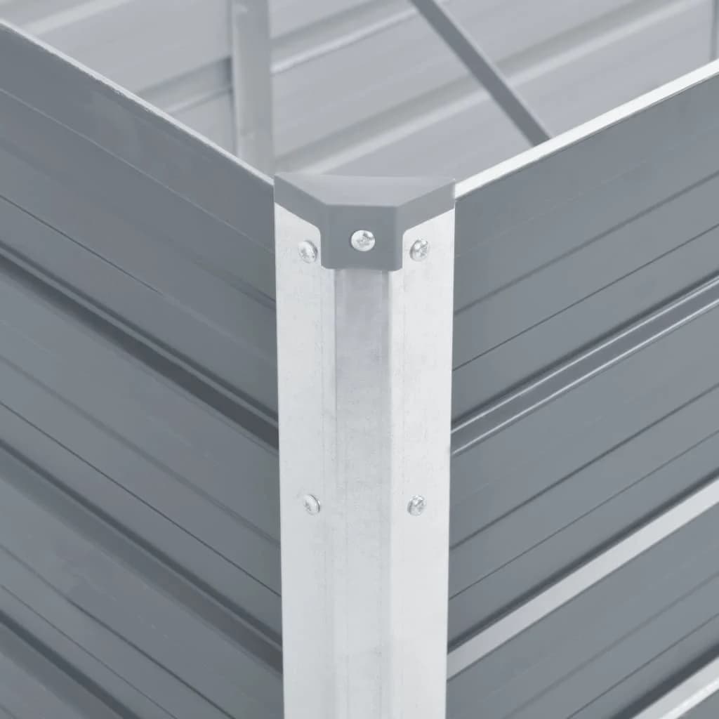 Metal Garden Planter Box Grey 320x80x45cm