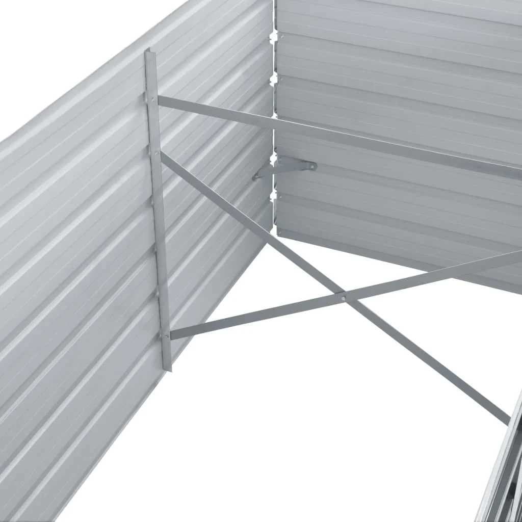 Metal Garden Planter Box Grey 320x80x45cm