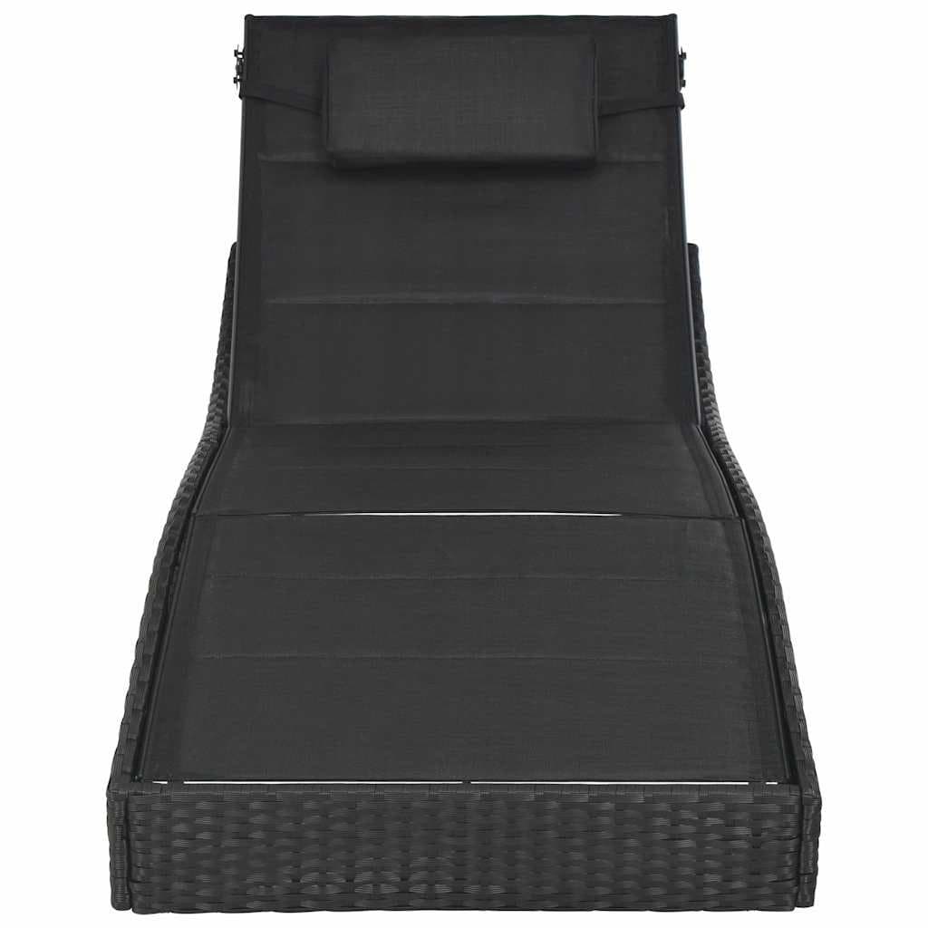 Adjustable Backrest Rattan Sun Lounger for Outdoor Relaxation