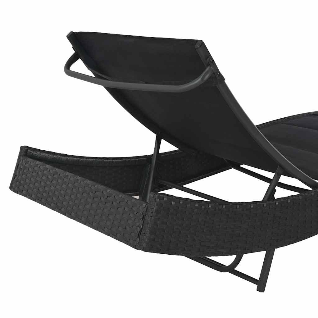 Adjustable Backrest Rattan Sun Lounger for Outdoor Relaxation