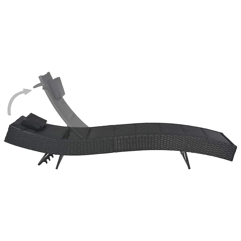 Adjustable Backrest Rattan Sun Lounger for Outdoor Relaxation