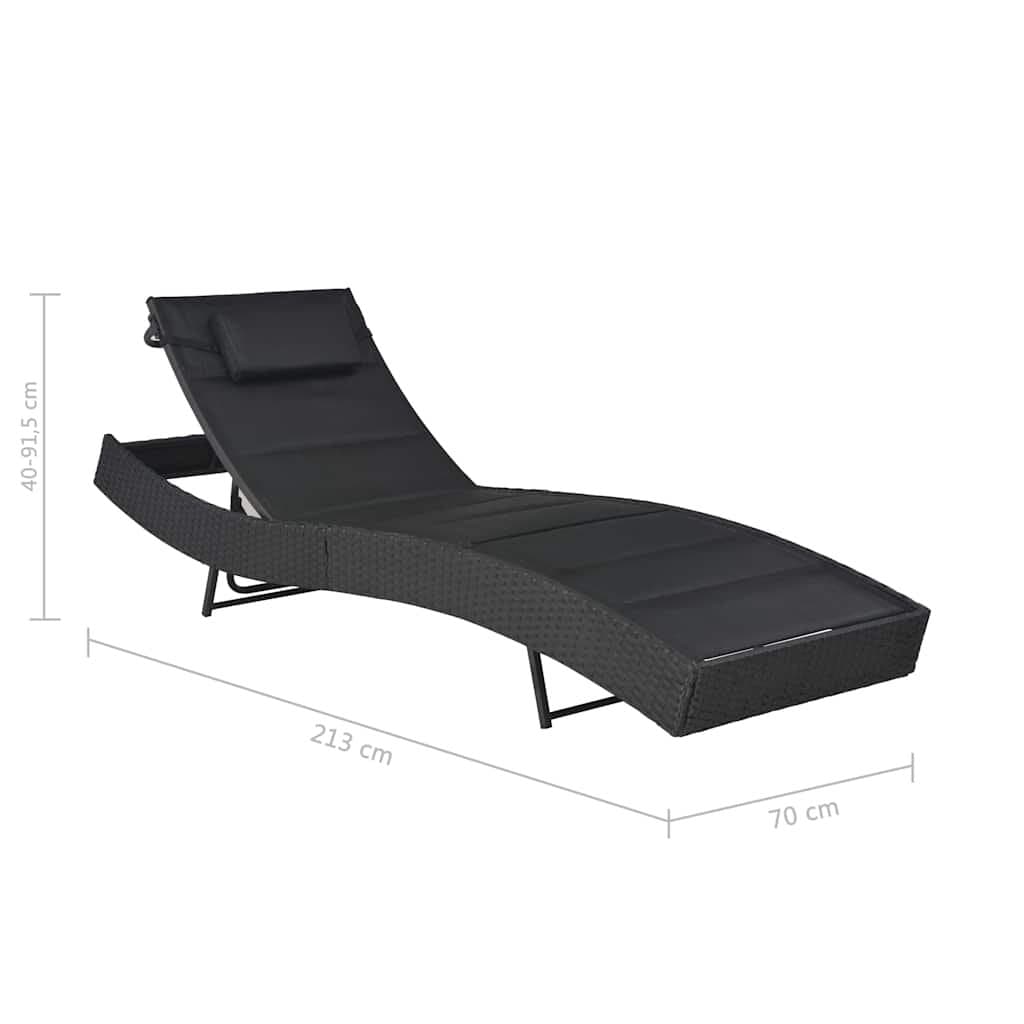 Adjustable Backrest Rattan Sun Lounger for Outdoor Relaxation