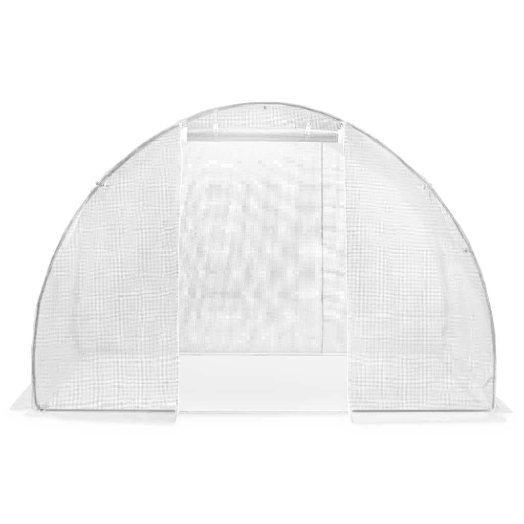 White Greenhouse for Plants with Ventilation Windows