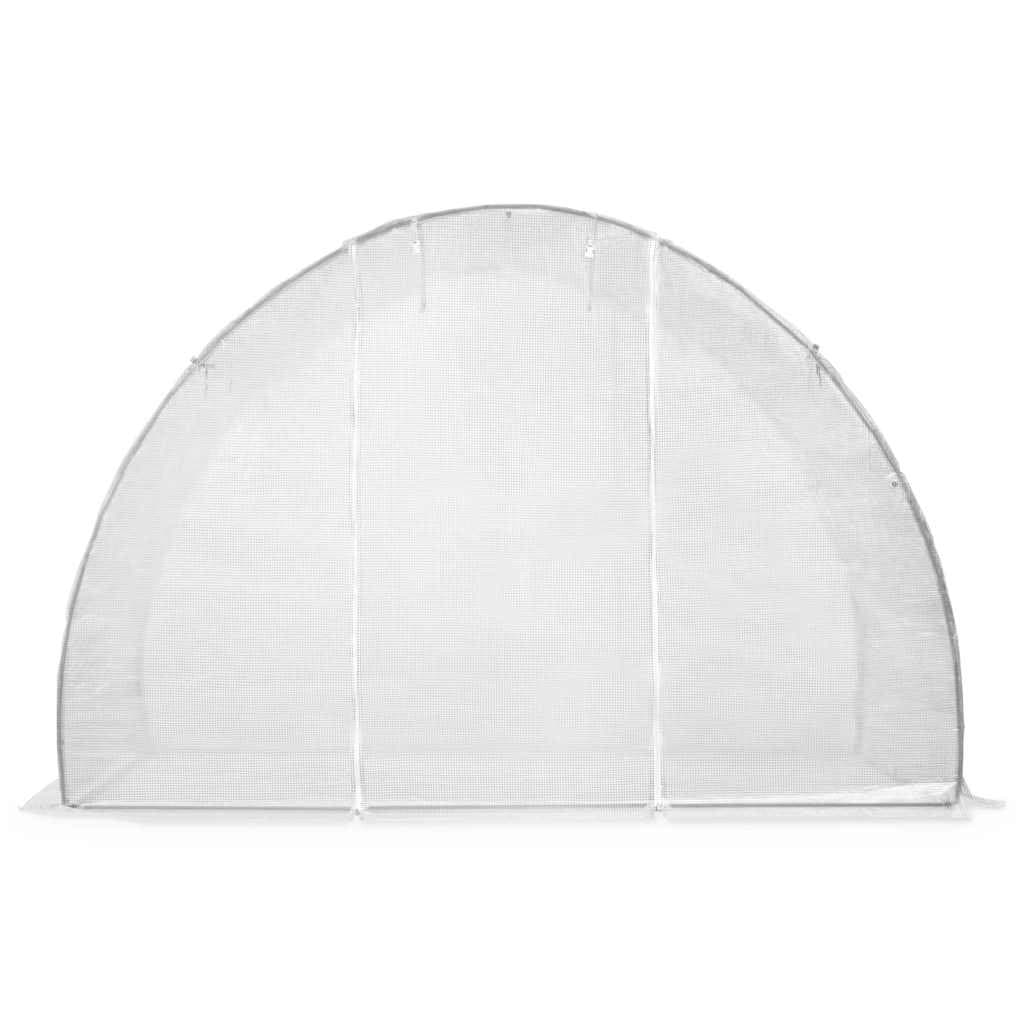 White Greenhouse for Plants with Ventilation Windows