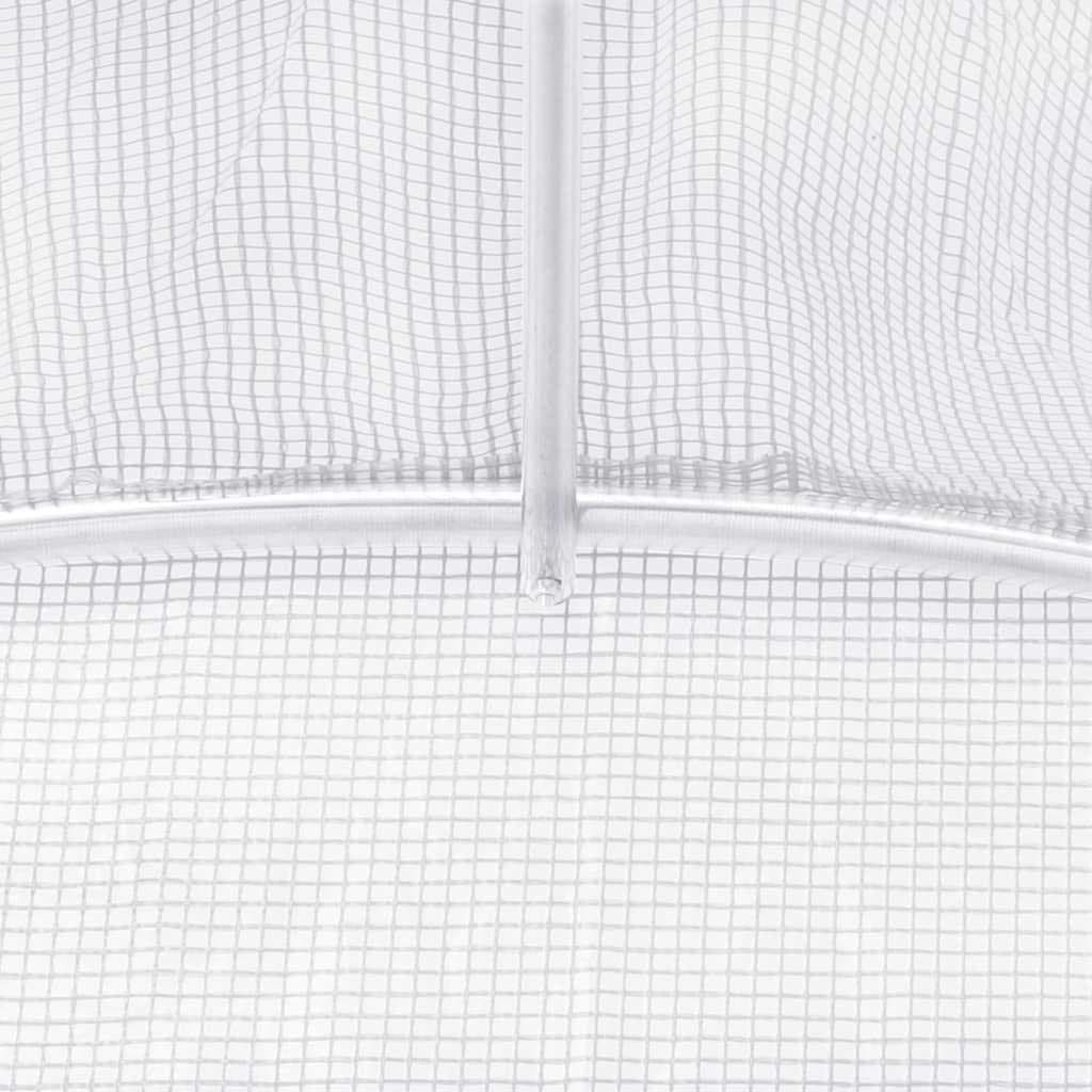 White Greenhouse for Plants with Ventilation Windows