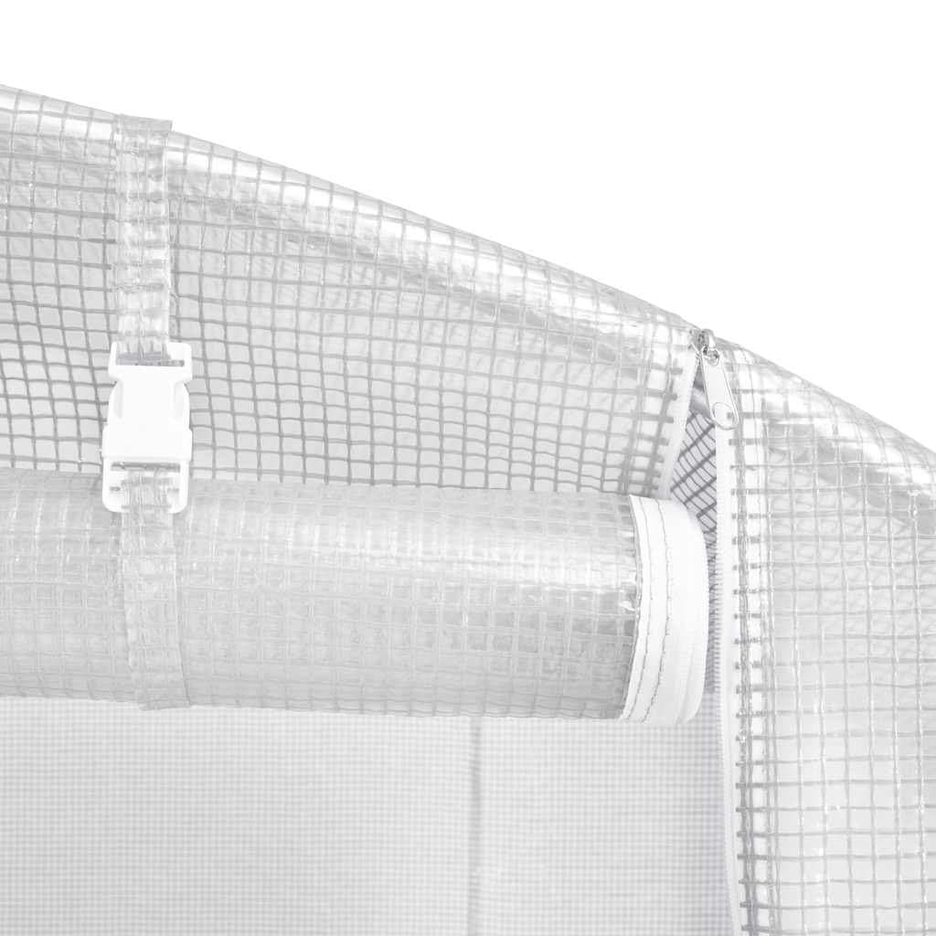 White Greenhouse for Plants with Ventilation Windows