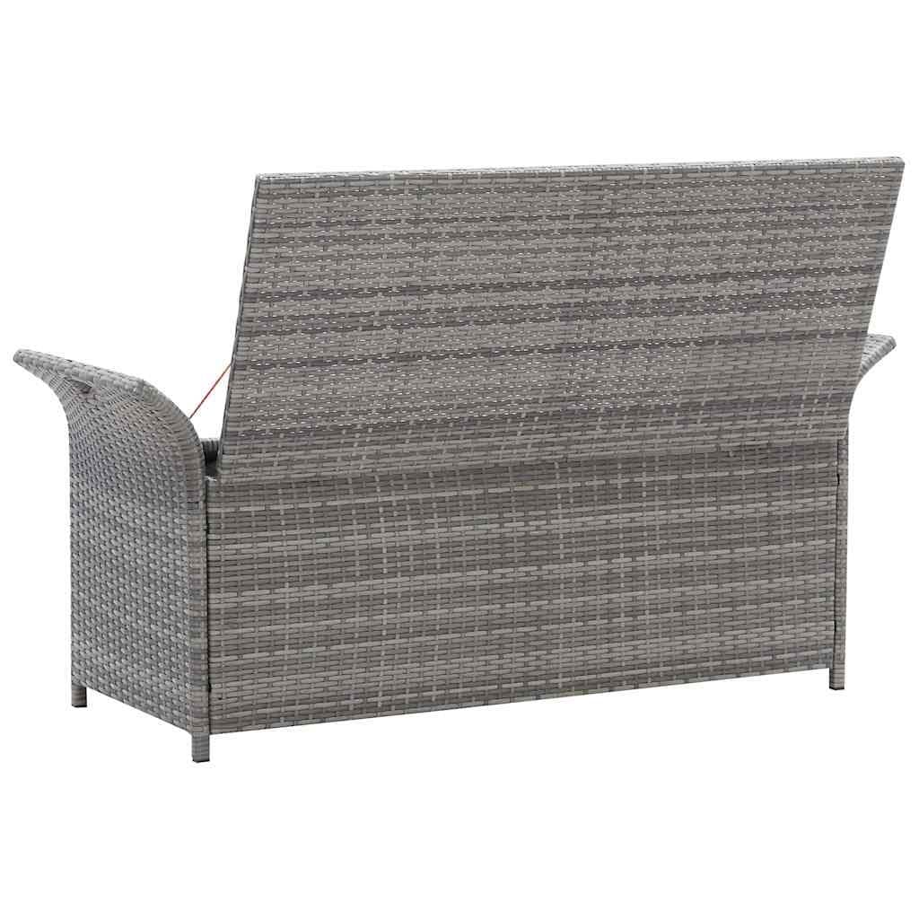 Grey Garden Rattan Storage Bench with Cushion