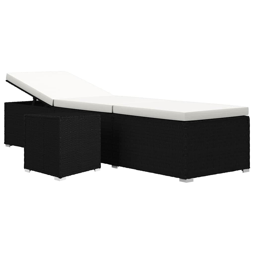 Sun Lounger with Adjustable Sides and Table