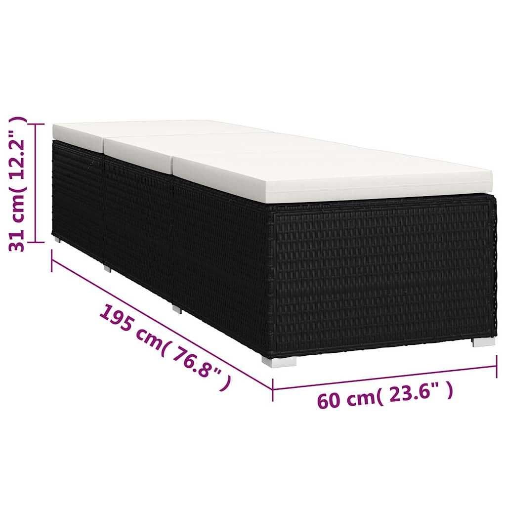 Sun Lounger with Adjustable Sides and Table